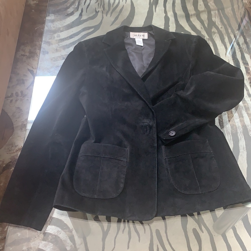 Alfani Leather Suede Blazer